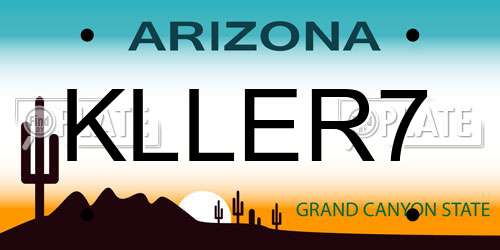 KLLER7 Arizona License Plate
