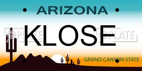 KLOSE Arizona License Plate