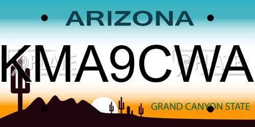 KMA9CWA Arizona License Plate