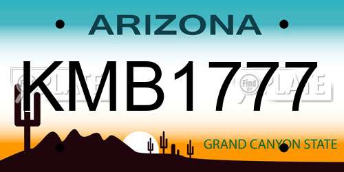 KMB1777 Arizona License Plate