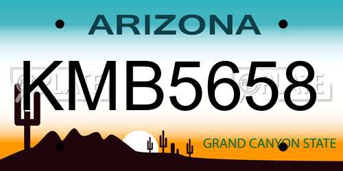 KMB5658 Arizona License Plate