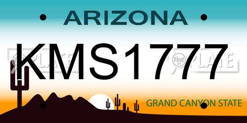 KMS1777 Arizona License Plate
