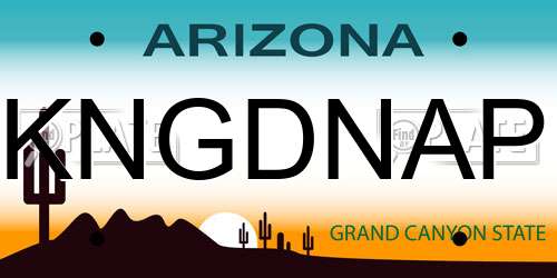 KNGDNAP Arizona License Plate