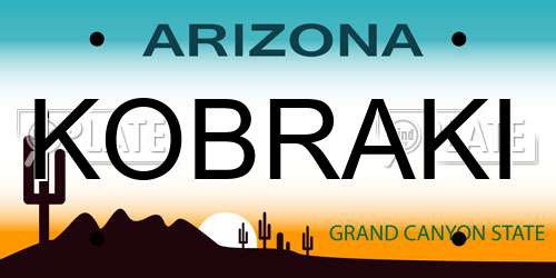 KOBRAKI Arizona License Plate
