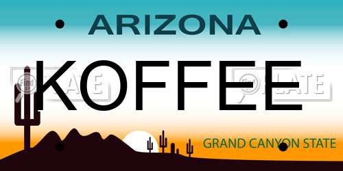 KOFFEE Arizona License Plate