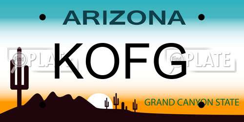 KOFG Arizona License Plate