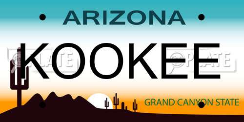 KOOKEE Arizona License Plate