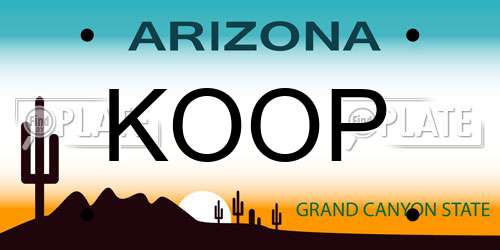 KOOP Arizona License Plate