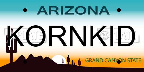 KORNKID Arizona License Plate