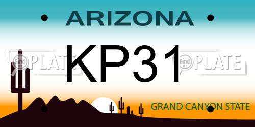 KP31 Arizona License Plate