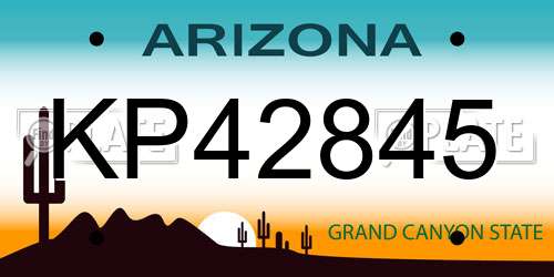 KP42845 Arizona License Plate