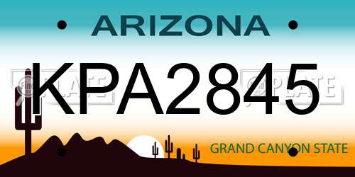 KPA2845 Arizona License Plate