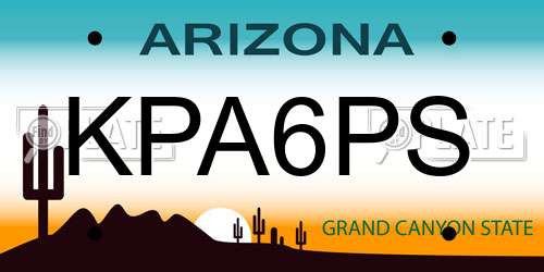 KPA6PS Arizona License Plate