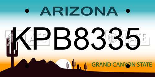 KPB8335 Arizona License Plate