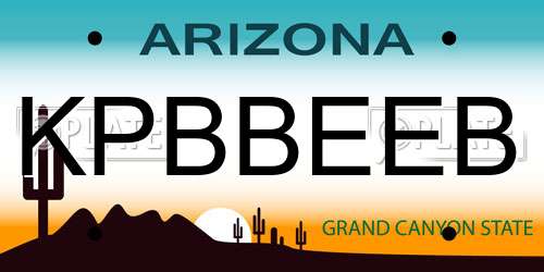 KPBBEEB Arizona License Plate