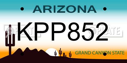 KPP852 Arizona License Plate