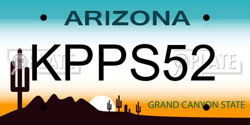 KPPS52 Arizona License Plate