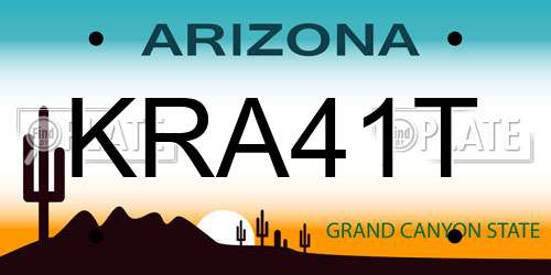 KRA41T Arizona License Plate