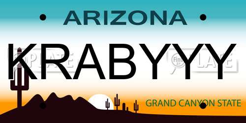 KRABYYY Arizona License Plate