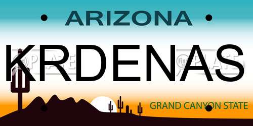 KRDENAS Arizona License Plate