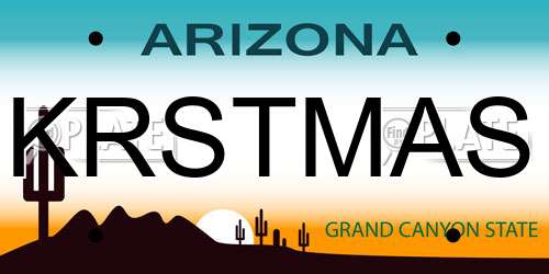 KRSTMAS Arizona License Plate