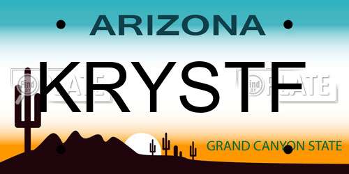 KRYSTF Arizona License Plate