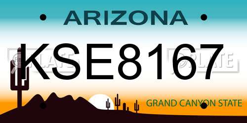 KSE8167 Arizona License Plate