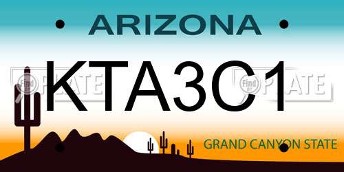 KTA3C1 Arizona License Plate