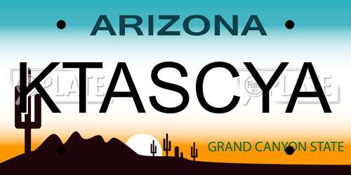 KTASCYA Arizona License Plate