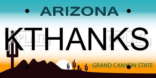 KTHANKS Arizona License Plate