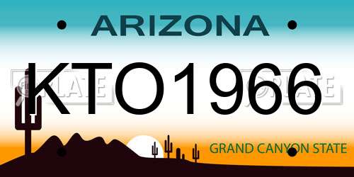 KTO1966 Arizona License Plate