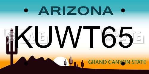 KUWT65 Arizona License Plate
