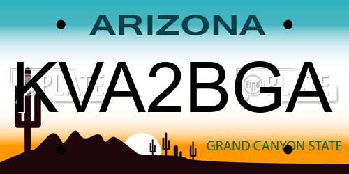 KVA2BGA Arizona License Plate