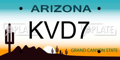 KVD7 Arizona License Plate
