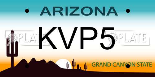 KVP5 Arizona License Plate