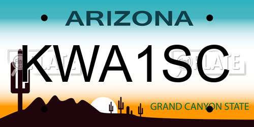 KWA1SC Arizona License Plate
