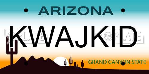 KWAJKID Arizona License Plate