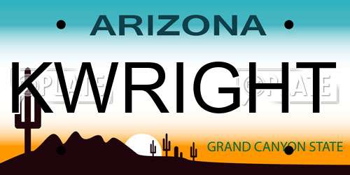 KWRIGHT Arizona License Plate