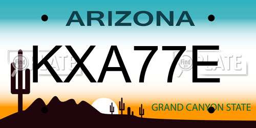 KXA77E Arizona License Plate