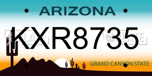 KXR8735 Arizona License Plate
