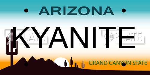 KYANITE Arizona License Plate