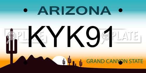 KYK91 Arizona License Plate