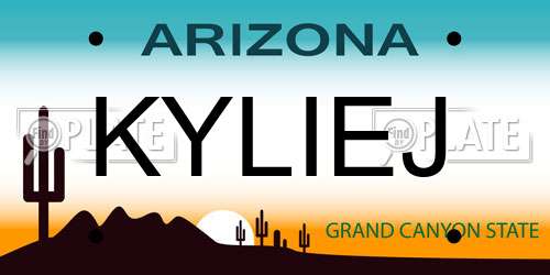 KYLIEJ Arizona License Plate