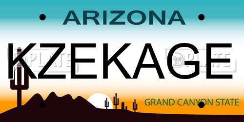 KZEKAGE Arizona License Plate