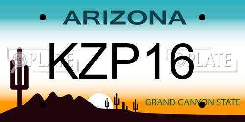 KZP16 Arizona License Plate