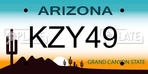 KZY49 Arizona License Plate