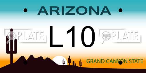 L10 Arizona License Plate