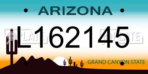 L162145 Arizona License Plate