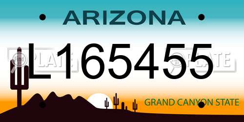 L165455 Arizona License Plate