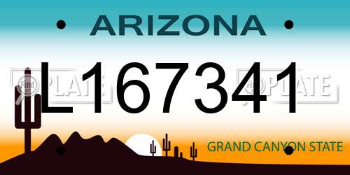 L167341 Arizona License Plate